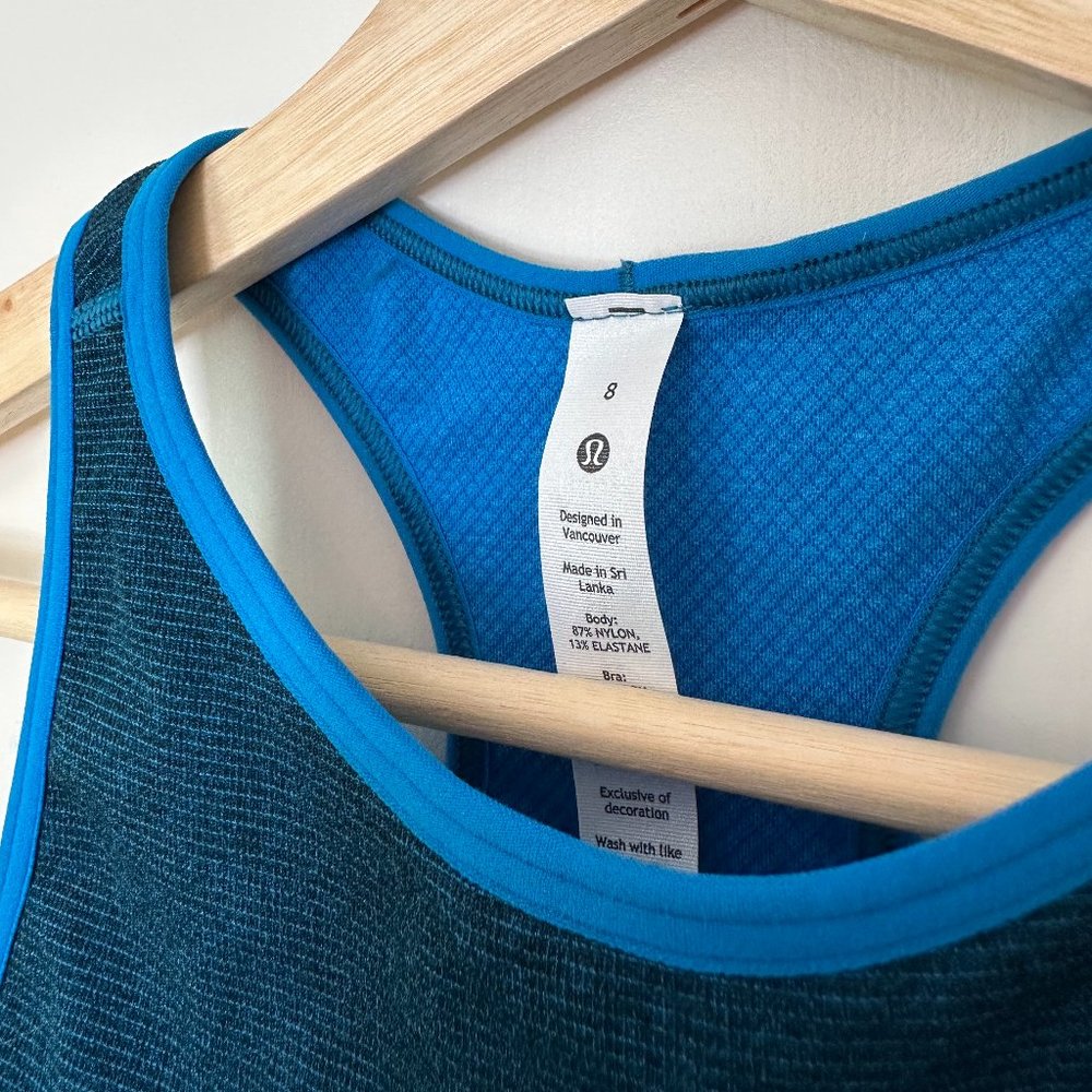NWT - Lululemon Seamless Mesh Supportive Training Tank Top - Poolside - Size 8